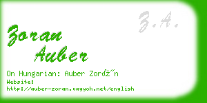 zoran auber business card